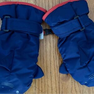 Boden Blue and Red shark Mittens size 5/8